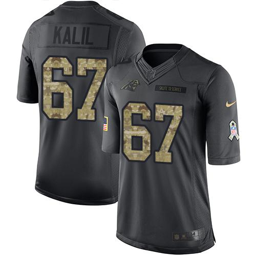 Nike Panthers #67 Ryan Kalil Black Men's Stitched NFL Limited 2016 Salute to Service Jersey - Click Image to Close